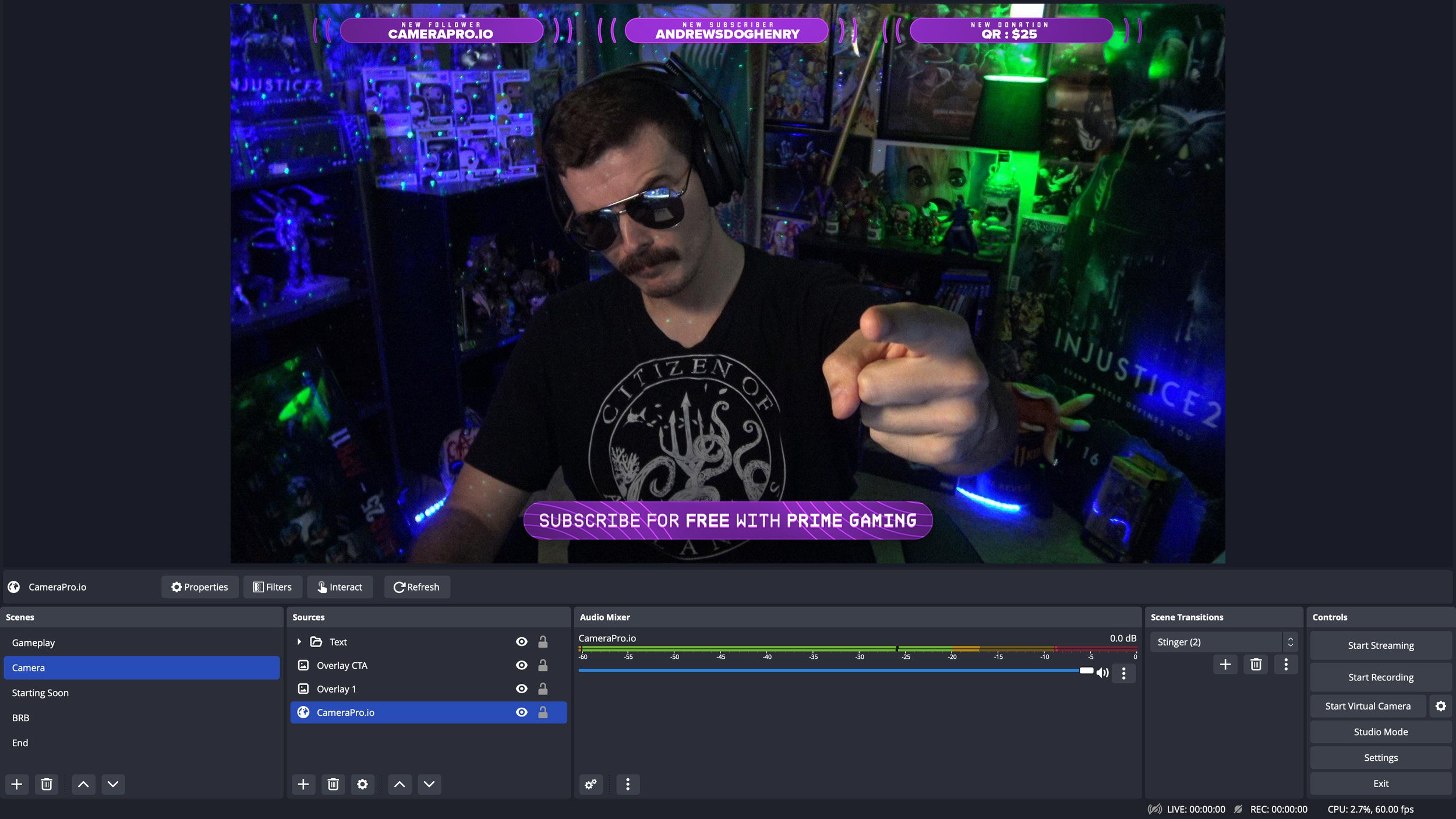 Remote video feed added into OBS Studio